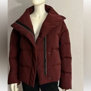 THEORY Offset Puffer‎ Jacket Asymmetric Zip Front Size L
